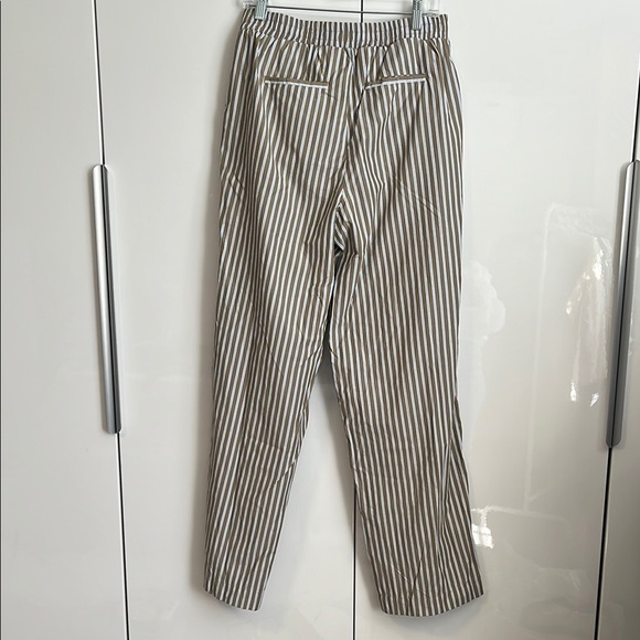SCOTCH & SODA NWT Olive Green Striped Wide Leg Pants Slant Pocket, Size L - Picture 7 of 10
